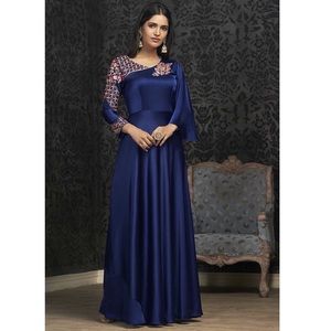 Navy Blue Anarkali Indian Dress Salwar